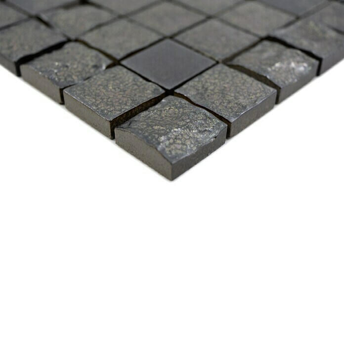 Mosaikfliese Quadrat Sabi CG SB10 (31,6 x 31,6 cm, Schwarz, Matt) | BAUHAUS