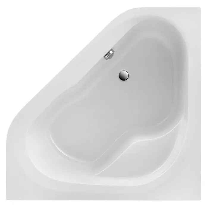 Ottofond Eckbadewannen-Set Tampa - L x B: 135 x 135 cm, Sanitäracryl, Weiß, Mit Badewannenträger - Moderne Eckbadewanne in Weiß mit glatter Oberfläche und abgerundeten Kanten für entspannende Bäder.