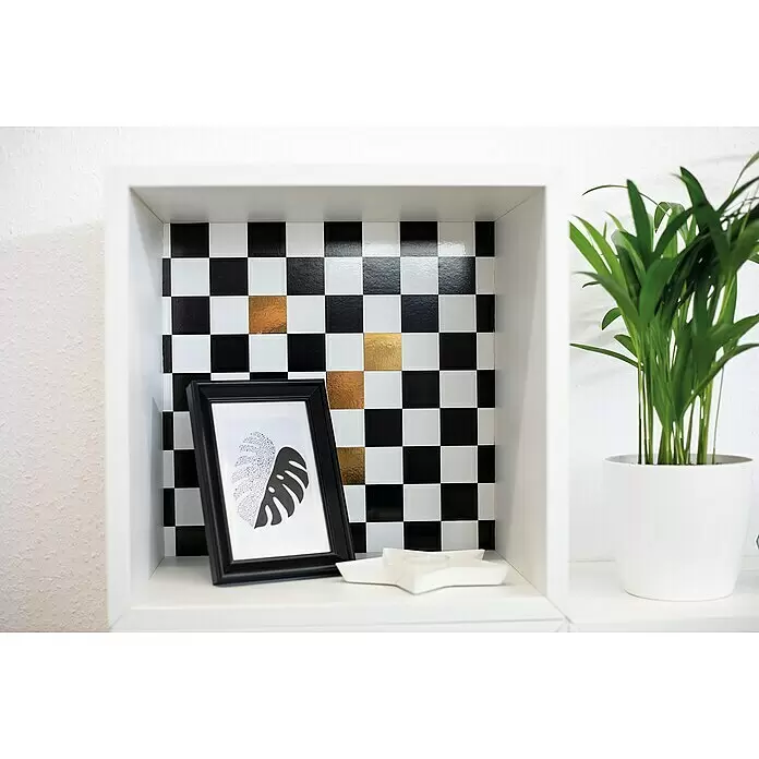 D-c-fix Black LINE Klebefolie Monza - 200 x 45 cm, Schwarz/Weiß, Selbstklebend - Stimmungsaufnahme