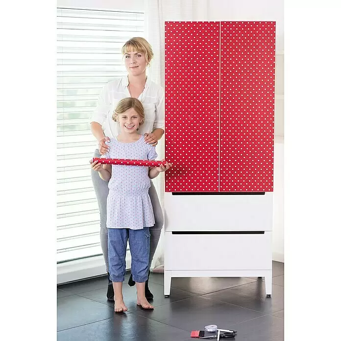 D-c-fix Pünktchenfolie Petersen - 200 x 45 cm, Rot, Selbstklebend - Anwendungsbeispiel