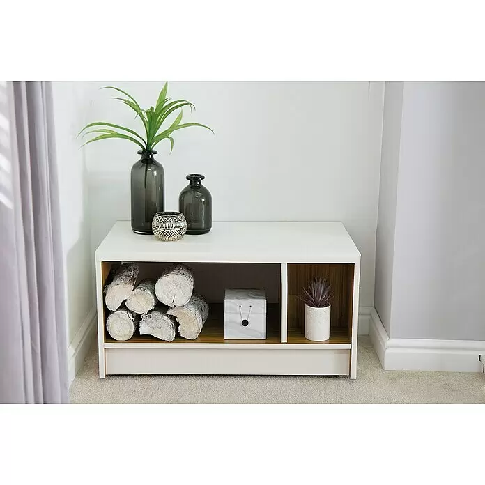 D-c-fix Holzoptikfolie Quadro - 150 x 67,5 cm, Weiß, Selbstklebend - Stimmungsaufnahme