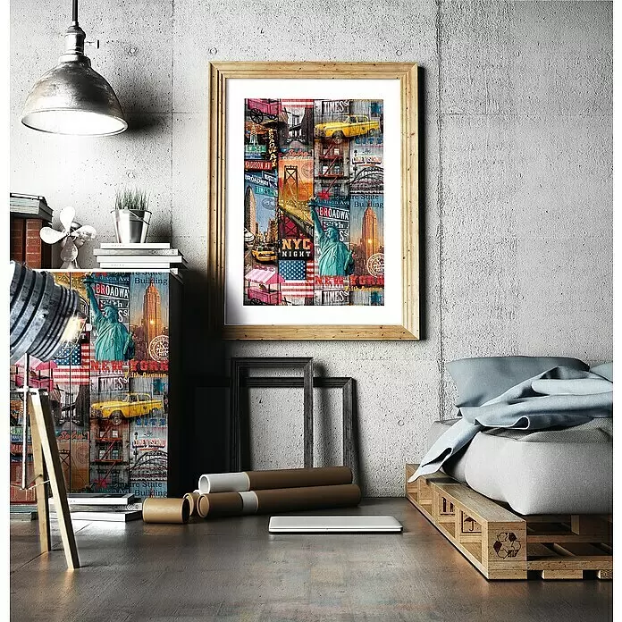 D-c-fix Dekore Klebefolie Manhattan - 200 x 67,5 cm, Bunt, Selbstklebend - Stimmungsaufnahme