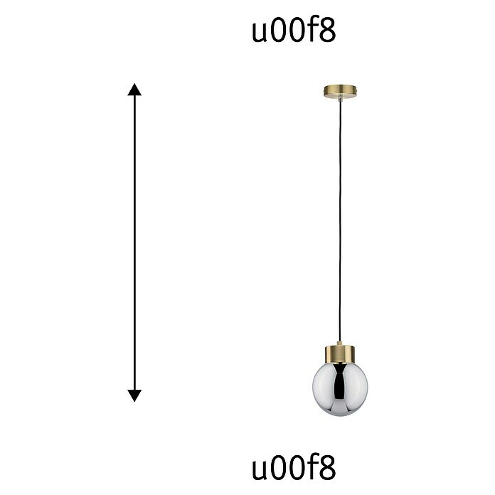 Paulmann Neordic Pendelleuchte Linja (20 W, Messing/Rauchglas, Höhe: 110 mm)