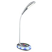 Globo Lámpara de sobremesa LED (1 luz, 3 W, Blanco neutro, Altura: 48 cm, Plateado metálico)