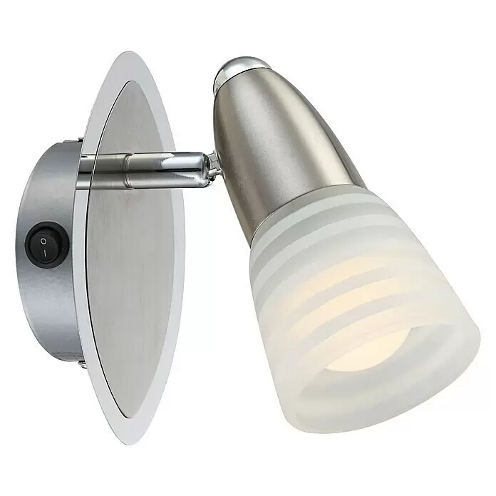 Globo Caleb LED-Wand- & Deckenstrahler - 4 W, Chrom, Opal, Warmweiß, 1 Stk. - Diagonale Ansicht