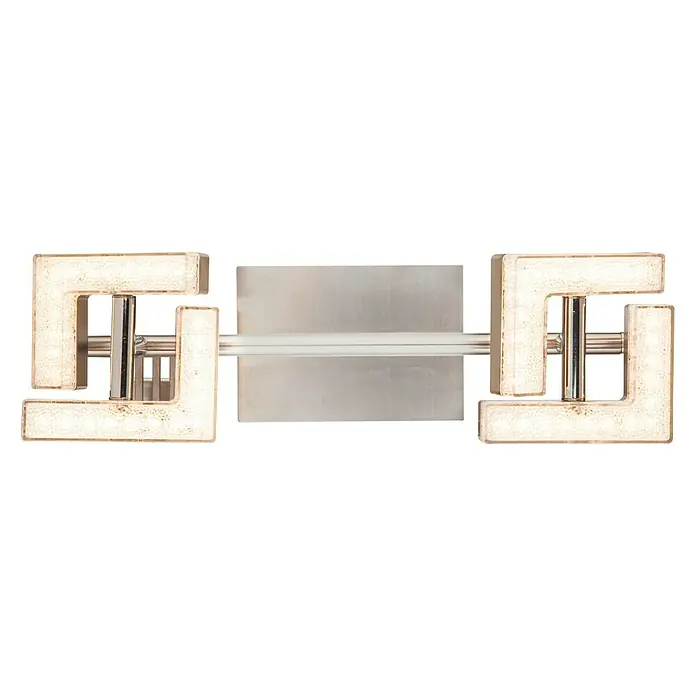 Tween Light LED-Deckenstrahler Square Crystal - 8 W, Nickel matt, Warmweiß - Moderne Wandleuchte mit quadratischen, leuchtenden Elementen und Chromdetails für stilvolle Beleuchtung in jedem Raum.