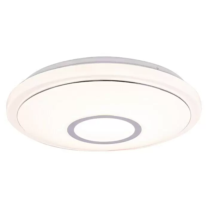 Lavida LED-Deckenleuchte rund Solesino - 16 W, Ø x H: 400 mm x 8 cm, Weiß - Diagonale Ansicht