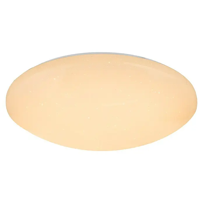 Lavida LED-Deckenleuchte rund Marano - 48 W, Ø x H: 490 mm x 12 cm, Weiß - Moderne LED-Deckenleuchte mit Sternenmuster und warmweißem Licht, ideal für Wohnräume.