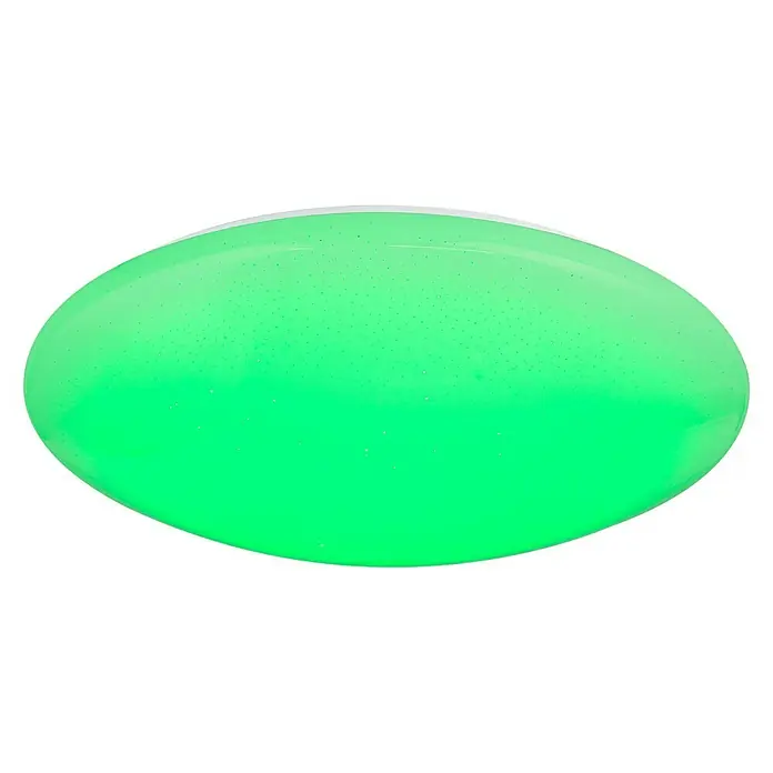 Lavida LED-Deckenleuchte rund Marano - 48 W, Ø x H: 490 mm x 12 cm, Weiß - Leuchtend grünes, ovales LED-Deckenpaneel. Die Lichtquelle strahlt hell und gleichmäßig, ideal für moderne Innenräume.