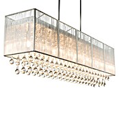 Globo Sierra LED-Pendelleuchte (8 x 3 W, Silber Metallic, L x B x H: 90 x 18 x 120 cm)