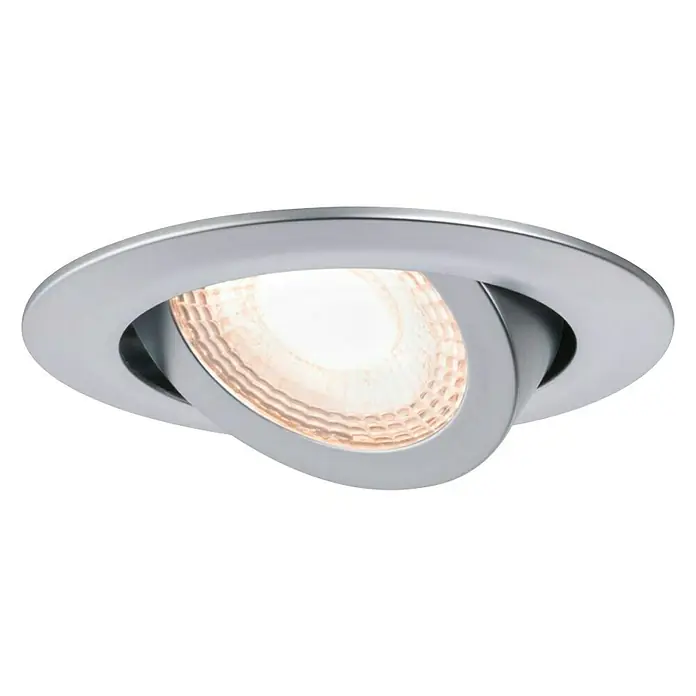 Paulmann LED-Einbauleuchten-Set - 6 W, Chrom, 3 Stk., Warmweiß, 8,2 cm - Nahaufnahme einer modernen, dimmbaren LED-Deckenleuchte in Chrom mit verstellbarem Strahler für flexible Beleuchtung.
