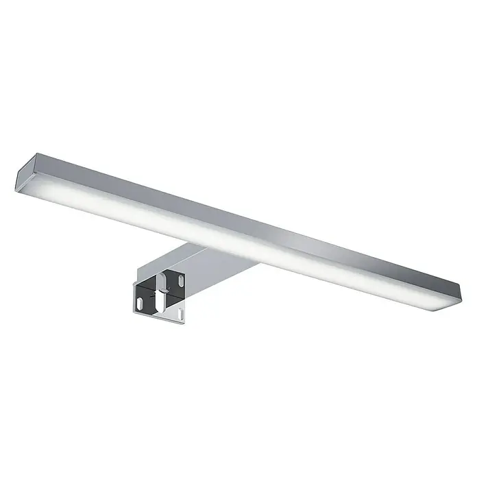 Riva Badmöbel-Set Joy - Gesamtbreite Badmöbel: 44,5 cm, Weiß, Hochglänzend, 3 -tlg. - Wandleuchte in Chromoptik mit integriertem LED-Leuchtmittel zur optimalen Ausleuchtung von Spiegeln oder Bildern. Modernes Design für Bad oder Wohnraum.