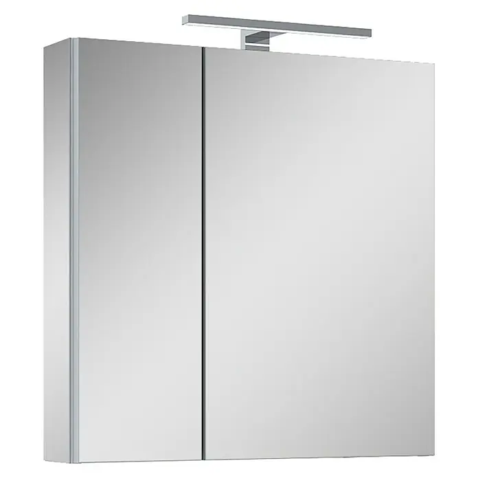 Riva Vulcano LED-Spiegelschrank - 60,6 x 13 x 61,8 cm, Mit Beleuchtung - Moderner Spiegelschrank mit zwei Türen und integrierter Beleuchtung, ideal für jedes Badezimmer.