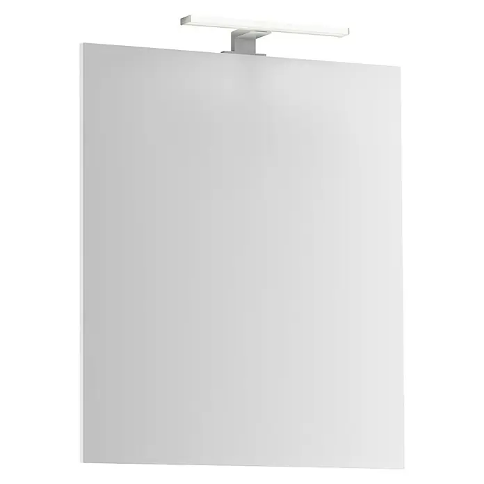 Riva Urban 2.0 LED-Lichtspiegel - 60 x 74,1 cm - Ein minimalistischer weißer Spiegel mit integrierter Beleuchtung, perfekt für moderne Badezimmer und Schminktische.