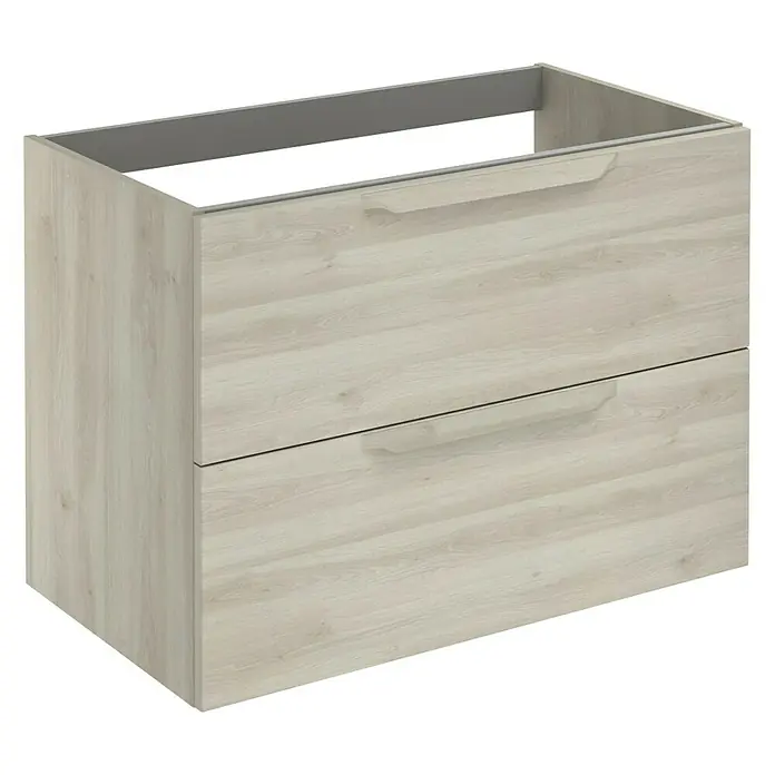 Riva Urban Waschtischunterschrank - 80 x 45 x 56,5 cm - Dieser Waschtischunterschrank bietet mit seinen zwei Schubladen viel Stauraum im Badezimmer. Die helle Holzoptik sorgt für ein modernes Ambiente.