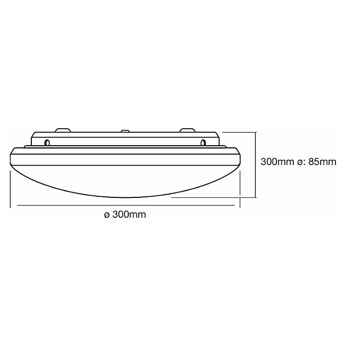 Ledvance LED-Wand- & Deckenleuchte Pure - 16 W, Weiß, Durchmesser: 300 mm - Skizze