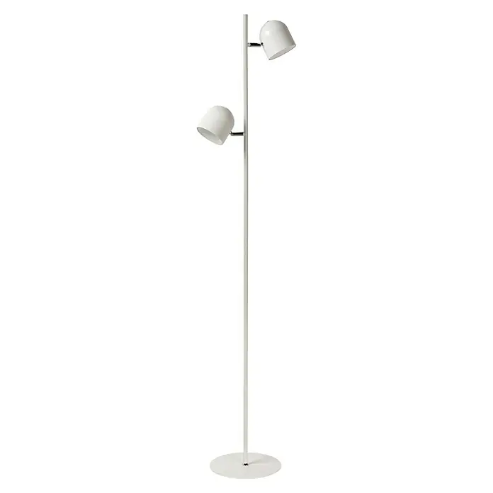 Lucide LED-Stehleuchte Skanska - 10 W, Höhe: 141 cm, Warmweiß, Weiß - Stehleuchte mit zwei weißen, verstellbaren Spots. Modernes Design für Wohn- und Arbeitsbereiche. Optimale Beleuchtungslösung.
