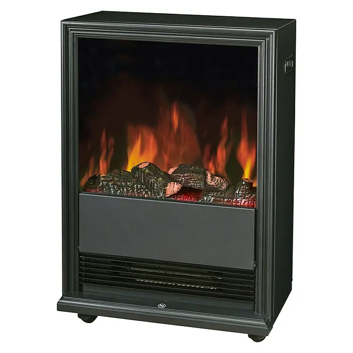 Voltomat HEATING Elektrischer Kamin - 2.000 W, Schwarz, 27,5 x 43 x 62,5 cm - Elektro-Kamin mit simulierten Flammen und Holzscheiten, ideal für gemütliche Wärme und Ambiente in jedem Raum.