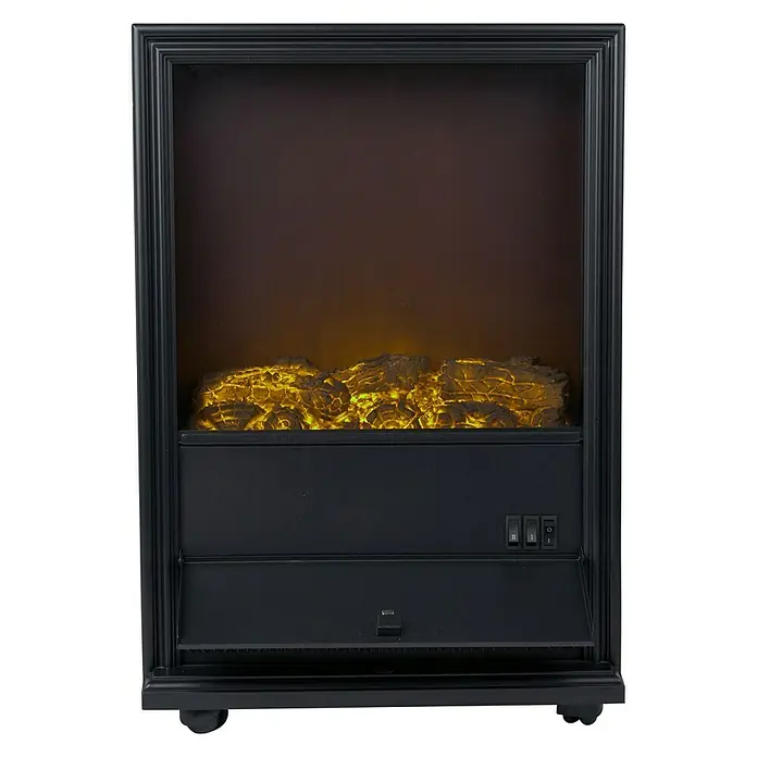 Voltomat HEATING Chimenea eléctrica - 2.000 W, Negro, 27,5 x 43 x 62,5 cm - Una chimenea eléctrica negra con efectos de llama realistas aporta un ambiente acogedor a cualquier habitación.