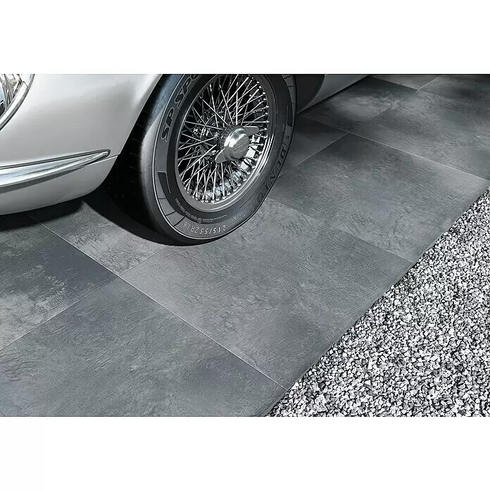 Cersanit Terrassenfliese Beton Grey Dark - 59,3 x 59,3 x 2 cm, Dunkelgrau, Matt - Stimmungsaufnahme
