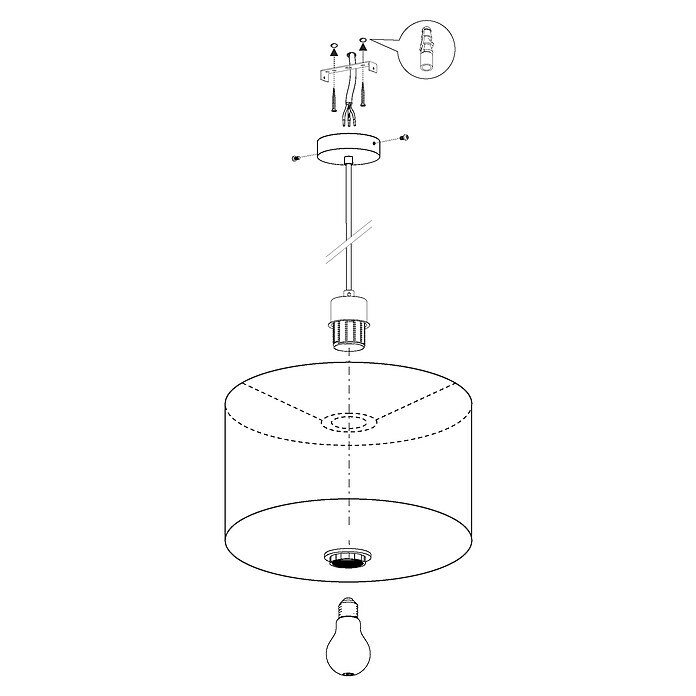 Eglo Pasteri Okrugla viseća svjetiljka (Promjer: 38 cm, Boja sjenila: Siva mat, S 1 žaruljom, 60 W, E27)