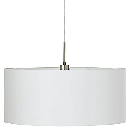 Eglo Pasteri Pendelleuchte rund (60 W, Ø x H: 530 mm x 110 cm, Weiß, Nickel matt, E27)