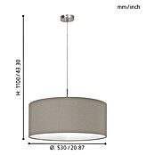 Eglo Pasteri Pendelleuchte rund (Durchmesser: 53 cm, Farbe Schirm: Taupe, 1-flammig, 60 W, E27)