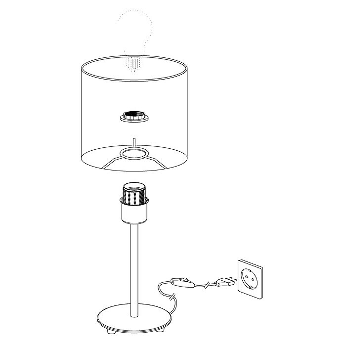 Eglo Pasteri Okrugla stolna svjetiljka (Promjer: 18 cm, Boja sjenila: Siva mat, S 1 žaruljom, 60 W, E27)