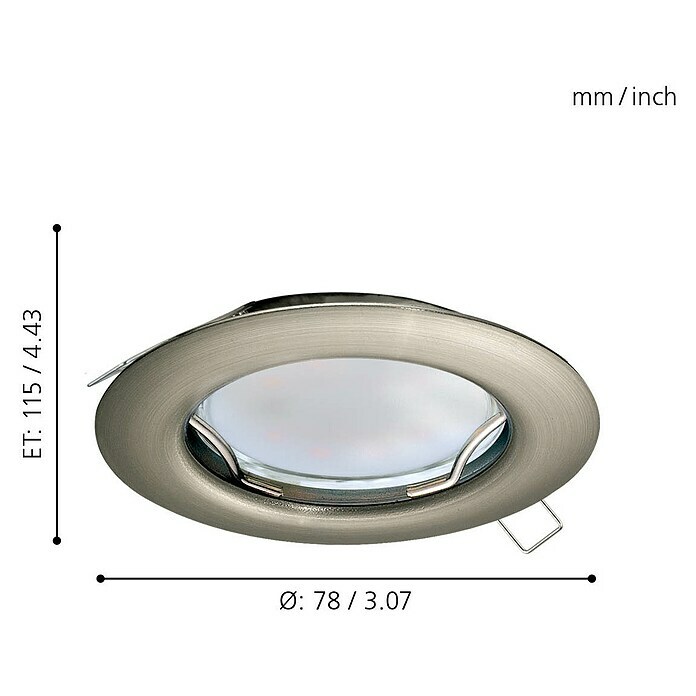 Eglo LED-Einbauleuchten-Set Peneto (3 x 3 W, Warmweiß, 7,8 cm, Chrom)