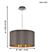Eglo Maserlo Pendelleuchte rund (Cappuccino, Höhe: 110 cm, Max. Leistung: 60 W, E27, 1-flammig)