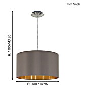 Eglo Maserlo Pendelleuchte rund (Cappuccino, Höhe: 110 cm, Max. Leistung: 60 W, E27, 1-flammig)