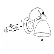 Eglo Priddy Zidna svjetiljka (Crna, Maksimalna snaga: 40 W, E27, S 1 žaruljom)