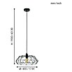 Eglo Pendelleuchte rund Carlton 2 (Schwarz, Höhe: 110 cm, Max. Leistung: 60 W, E27, 1-flammig)
