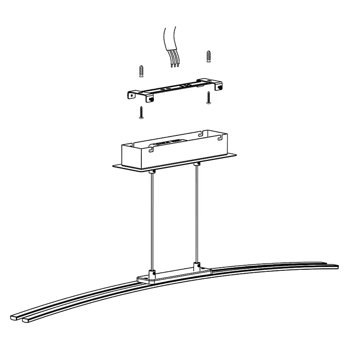 Eglo LED-Pendelleuchte Lasana - Höhe: 110 cm - Abbildung einer LED-Deckenleuchte zur Illustration der Montage.