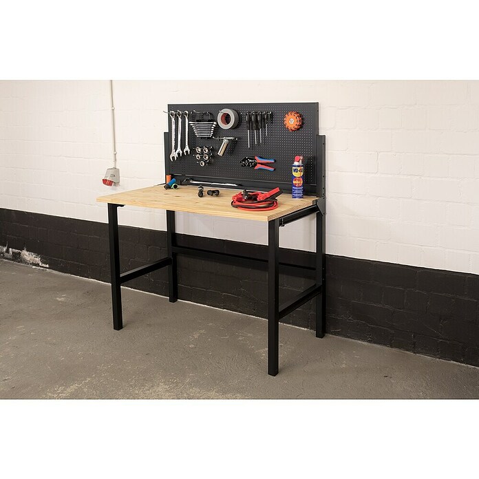 Werkbank (L x B x H: 64,5 x 120,5 x 140 cm)