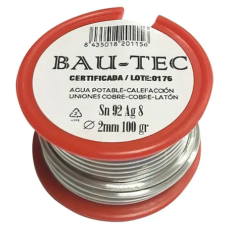 Bobina para soldar estaño - plata 8%