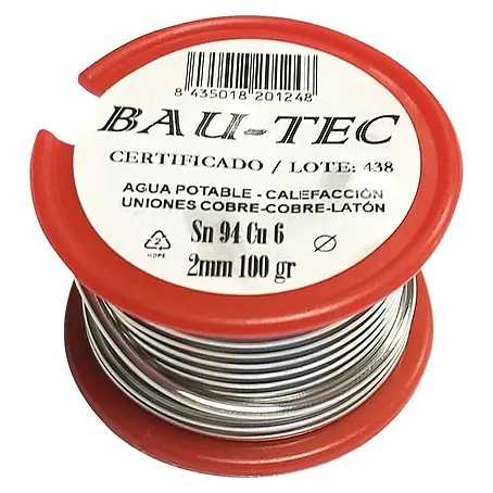 Bobina para soldar estaño - cobre 6%