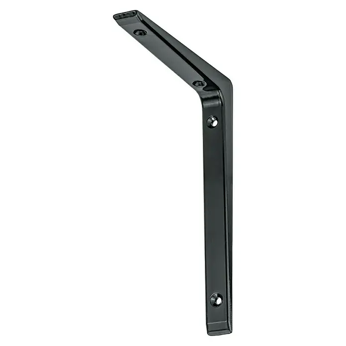 Stabilit Escuadra de estantería elegant - 200 x 26 x 300 mm, Aluminio, Carga soportada: 95 kg - Soporte de estante negro con orificios para tornillos para un montaje robusto en la pared y para alojar estantes.