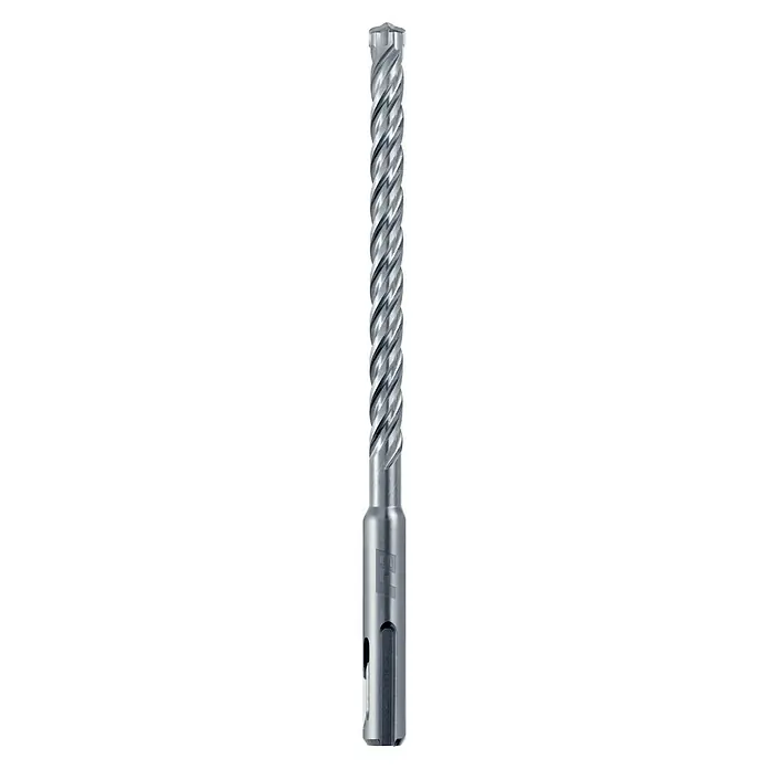 Alpen Beton- & Steinbohrer F8 - 1 Stk., Durchmesser Bohrer: 16 mm, Länge: 260 mm - Nahaufnahme eines Metallbohrers mit spiralförmigen Nuten, der für präzise Bohrungen in verschiedenen Materialien verwendet wird.