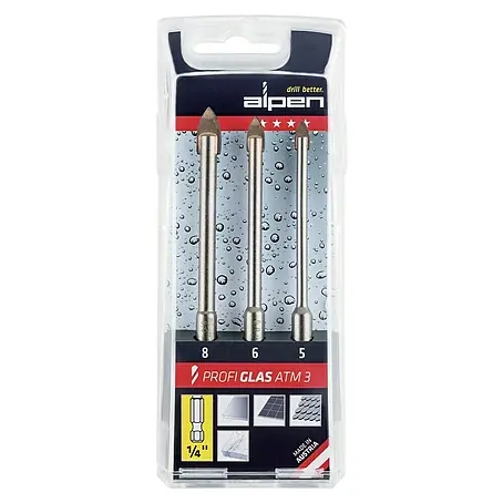 Alpen  Bohrer-Set Profi Glas ATM 3