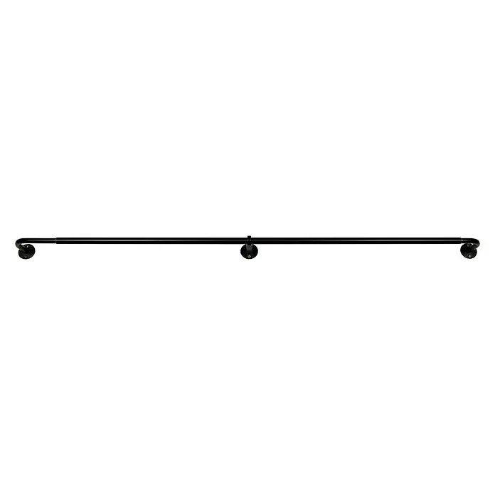 Stilgarnitur Day & Night - Länge Gardinenstange: 120 cm - 210 cm, Schwarz - Eine moderne, mattschwarze Handtuchstange, die Funktionalität und minimalistisches Design in Ihrem Badezimmer vereint.