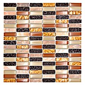 Mosaikfliese Stäbchen Crystal Mix XCM SM83 (32,2 x 31 cm, Beige/Braun, Glänzend)