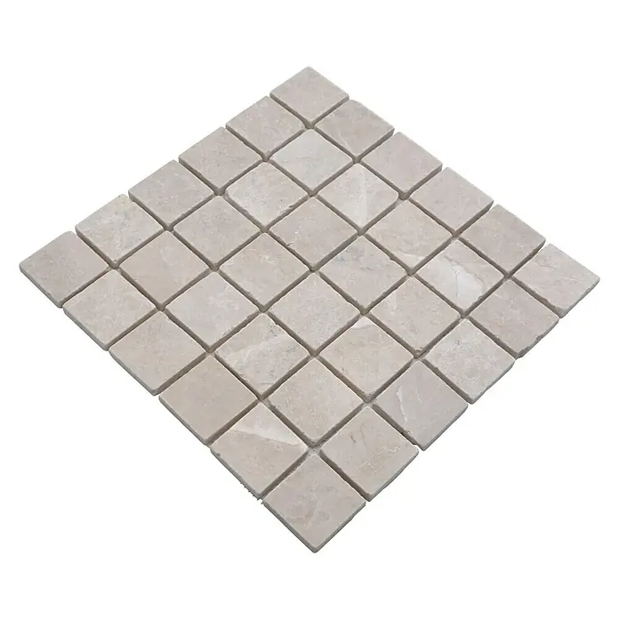 Mosaikfliese Quadrat XNT 46604 - 30,5 x 30,5 cm, Beige, Matt - Quadratisches Mosaikfliesenmuster in einem hellen Farbton, ideal für Wand- und Bodendesign. Elegante Ästhetik für jeden Raum.