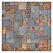 Mosaikfliese Mix XSK 595 (30 x 30 cm, Stein/Kupfer, Matt)