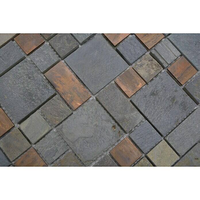 Mosaikfliese Mix XSK 595 (30 x 30 cm, Stein/Kupfer, Matt)