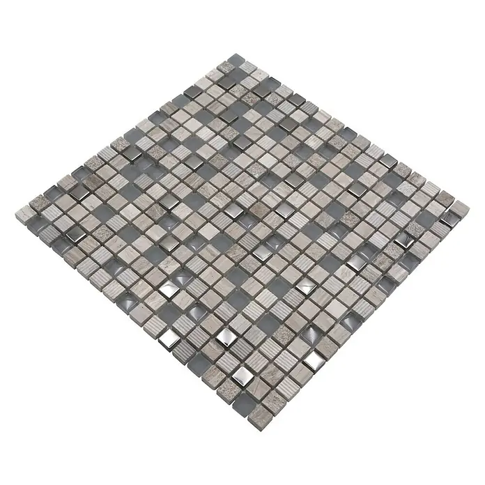 Mosaikfliese Quadrat Crystal Mix XCM HQ10 - 30,5 x 30,5 cm, Grau/Silber, Matt - Mosaikfliese mit verschiedenen Mustern und Materialien für stilvolle Wand- und Bodenbeläge, die jedem Raum einen einzigartigen Touch verleihen.
