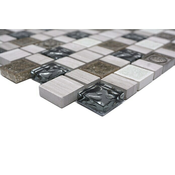 Mosaikfliese Multiformat Crystal Mix XNM DF1 (29,8 x 30,4 cm, Grau/Weiß, Glänzend)