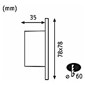 Paulmann Ugradbena LED svjetiljka (1,7 W, Bijelo, Š x V: 7,8 x 7,8 cm)