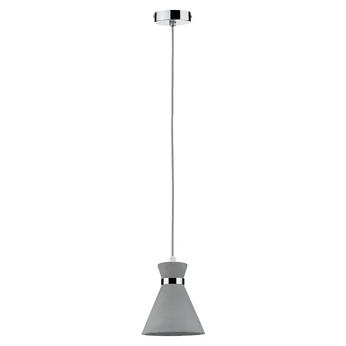 Paulmann Lámpara colgante Verve - 20 W, Cromo, E27 - Lámpara colgante moderna con pantalla gris y detalles cromados, ideal para interiores elegantes. El diseño añade un toque especial a cualquier habitación.