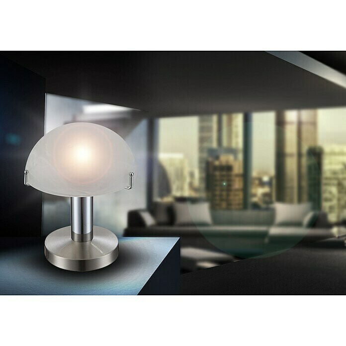 Globo LED-Tischleuchte (3 W, Fassung: E14, Lichtfarbe: Warmweiß, Farbe Korpus: Nickel matt)